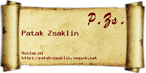 Patak Zsaklin névjegykártya